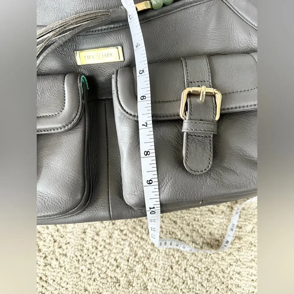Lily Jade Elizabeth diaper bag grey leather convertible backpack crossbody baby